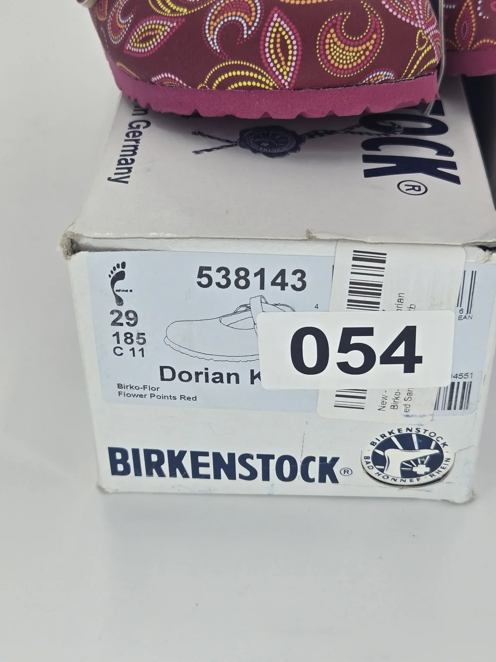 Birkenstock Dorian Kinder Birko-Flor Red Flower Mary Jane Clogs Size C11 Toddler